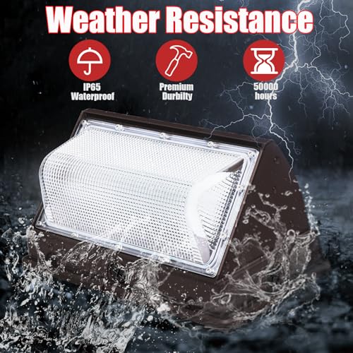 120W 6 Pack LED Wall Pack Light for Warehouse Garage Building (6 Count)