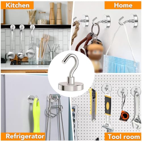 Magnetic Hooks 120lbs Strong Magnets Hook 18 Pack
