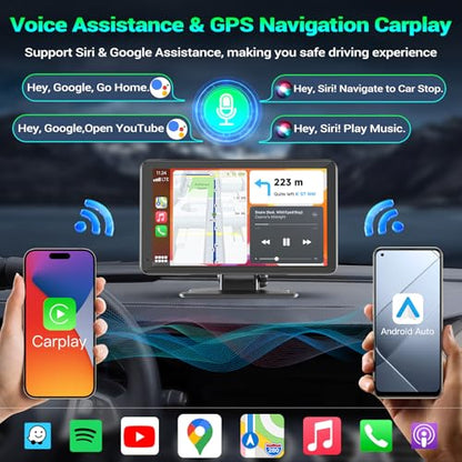 7" Portable Car Screen with Dual Dash Cam