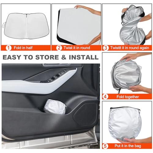 Foldable Front Windshield Sunshade fit for Nissan Rogue 2021