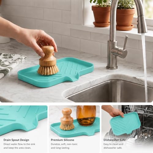 Silicone Soap Dish with Drain Spout