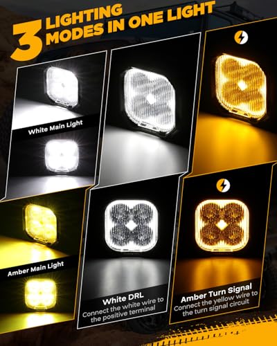 Color Play Series 3" Fog Beam LED Pods Cube Offroad Lights 2 (2 Count)