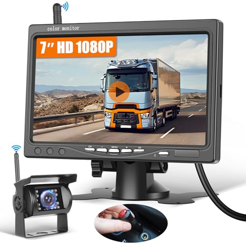 Wireless 1080P Car Rear View Camera Kit 7 Inch Monitor Screen 12