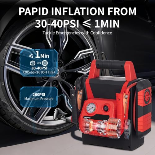 2000A Car Battery Jump Starter with Air Compressor
