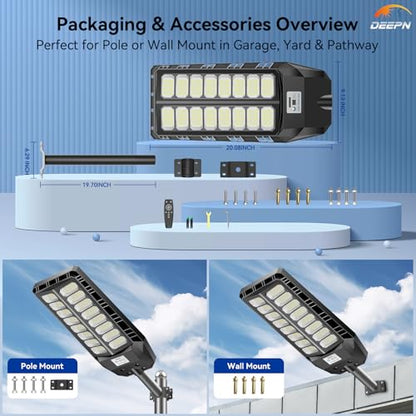 Ultra Bright Solar Lights Outdoor 8000W with Motion Sensor (2 Count)