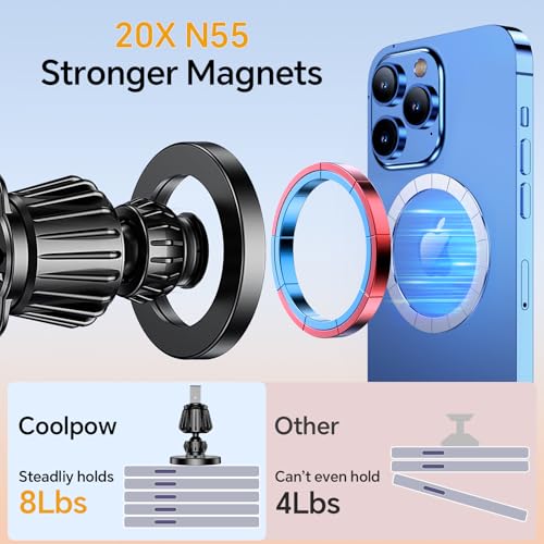for MagSafe Car Mount【Windshield+Vent+Dash】Magnetic Phone Holder for Car Phone Holder Mount Cell Phone Holders for Your Car Accessories Suction Phone Mount for Car Truck Stand for iPhone 17 16