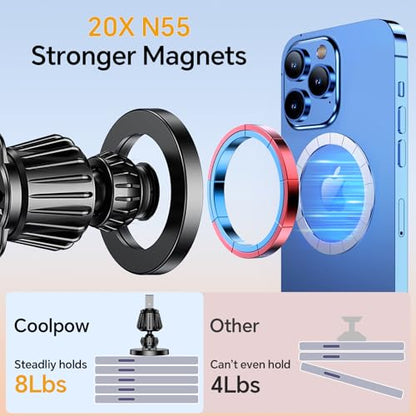 for MagSafe Car Mount【Windshield+Vent+Dash】Magnetic Phone Holder for Car Phone Holder Mount Cell Phone Holders for Your Car Accessories Suction Phone Mount for Car Truck Stand for iPhone 17 16