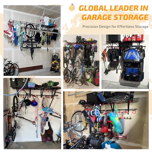 Garage Wall Shelving Includes Bike Hooks
