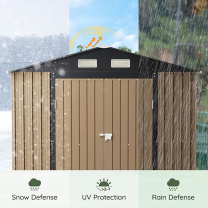 10 x 8 FT Metal Storage Shed for Backyard