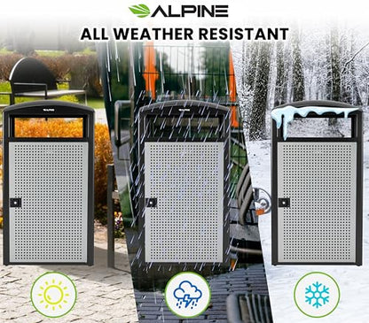 Outdoor Commercial Trash Can with Lid