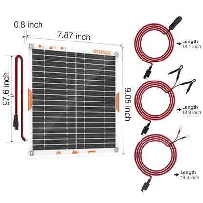 5W 12V Solar Trickle Charger Maintainer for Vehicle Batteries
