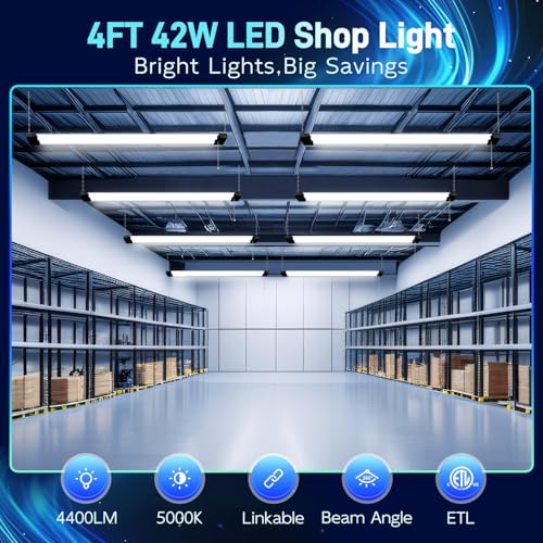 4 Pack 4FT LED Shop Light (4 Count)