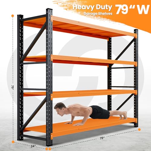 79” Wide Heavy Duty Metal Garage Shelving