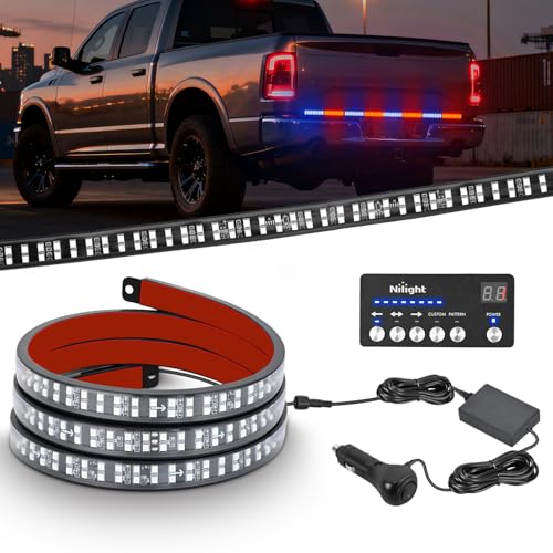 49 Inch Emergency Strobe Light Strips with Controller Red Blue