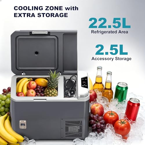 26QT Portable Freezer Compressor Cooler 12V Refrigerator APP Control