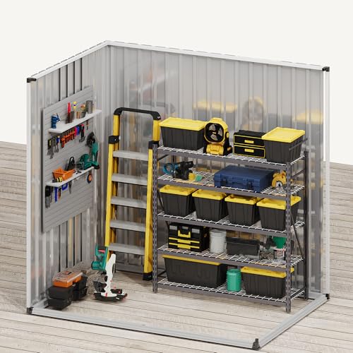 6x4ft Metal Outdoor Storage Shed with Window