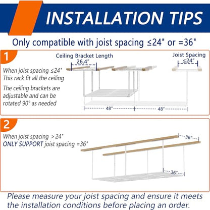 3 x 8FT Overhead Garage Storage Rack