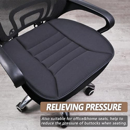 Car Seat Cushion Pad 1.2" Thick Comfort Seat Protector for Car Driver Seat Office Chair Home Use Memory Foam Seat Cushion with Non Slip Bottom