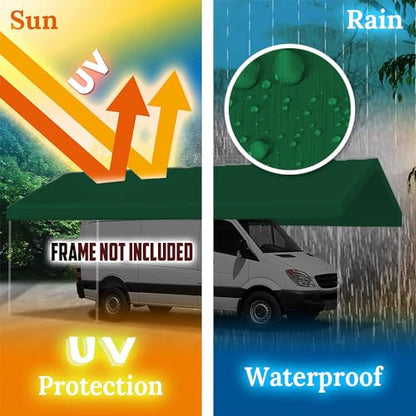 10'x20' Carport Canopy Replacement Cover Green