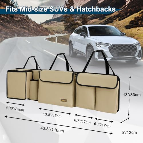 Deluxe Trunk and Backseat Organizer for Medium or Large Size SUVs & RVs