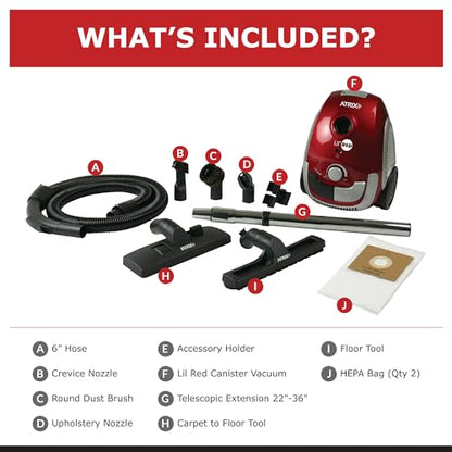 AHSC 1 Atrix Lil Red Canister Vacuum Portable Canister vacuum w