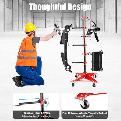 Panel Tree Stand for Painting Rotatable FreeStanding Panel Paint Holder with Wheels Adjustable Center Post for Hang Automotive Doors Fenders Bumpers