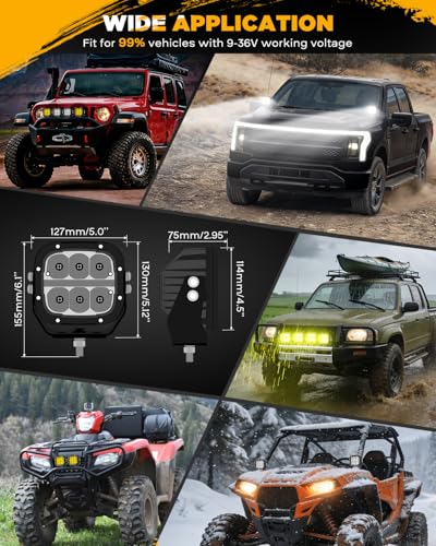 XP Ultra Series 5 Inch LED Offroad Lights Amber White LED Pods