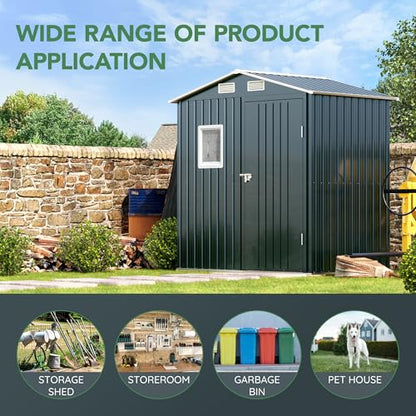 Outdoor Steel Storage Shed with Floor Frame