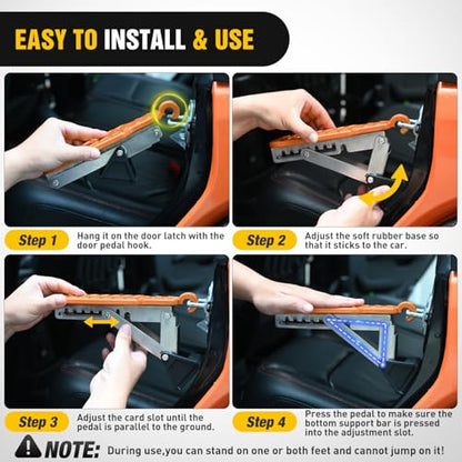 Car Door Step Universal Aluminum Latch Step for Car Roof Access Portable Folding Car Door Latch Hook Step Multi