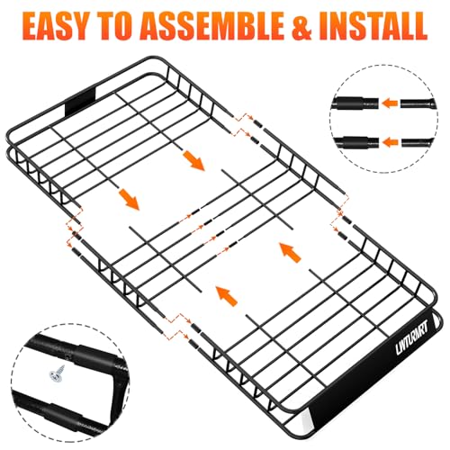 64 x 39’’ Roof Rack Cargo Basket Rooftop Cargo Carrier with Net