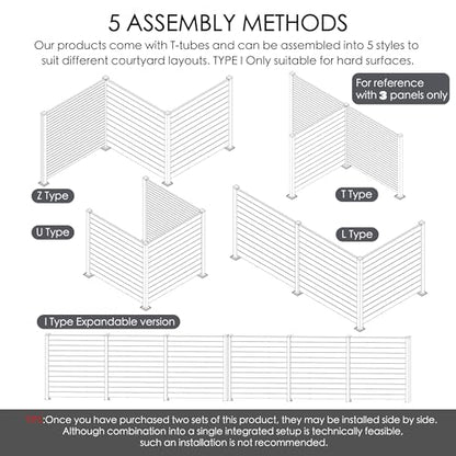 50" W x 48" H Outdoor Privacy Screen with Aluminum Posts