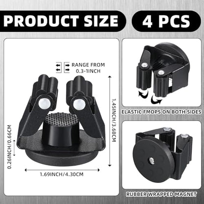 4 Pcs Magnetic Broom Holder Wall Mounted Anti Slip Rack
