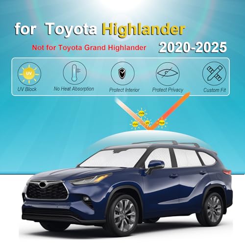 8pcs Thicken Sun Shades for Toyota Highlander 2020