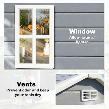 6' x 4.5' Outdoor Storage Shed Waterproof Resin with Floor Gray