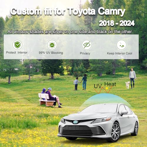 6pcs Thicken Sun Shades for Toyota Camry 2018 (6 Count)