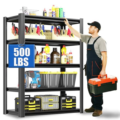 63" H Heavy Duty Garage Shelving 3000LBS Storage Shelves Adjustable 5 Tier Metal Shelving Unit (5 Count)