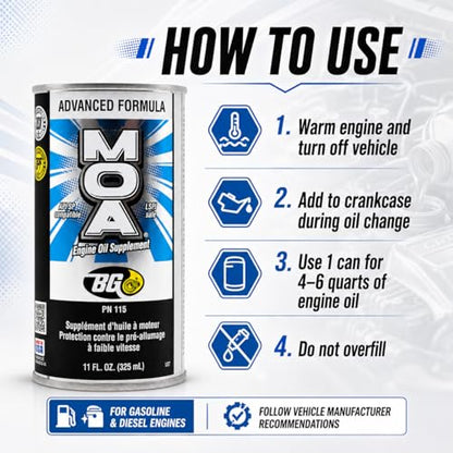 BG Advanced Formula MOA PN 115 Motor Oil Additive (11 Fl Oz)