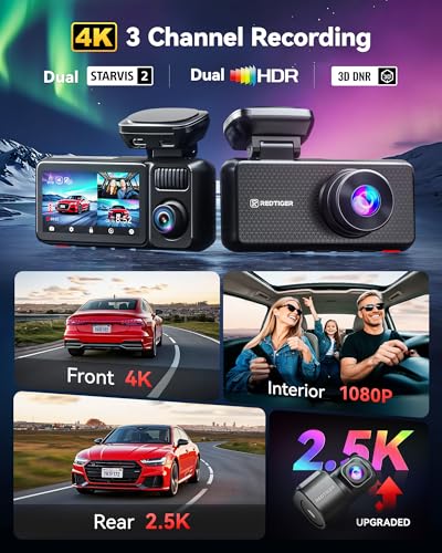 F17 Elite 4K Dash Cam 3 Channel