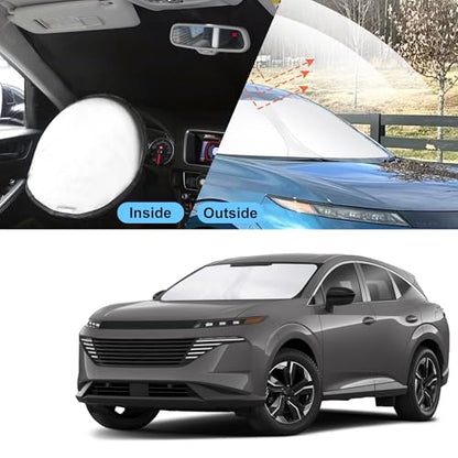 Sun Shade for Nissan Murano 2025 2026 Accessories Windshield Sun Shade Window Shade UV Rays Protection Sun Visor Cover with Steering Wheel Sunshade Storage Bag