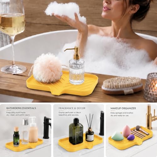 Silicone Soap Dish with Drain Spout