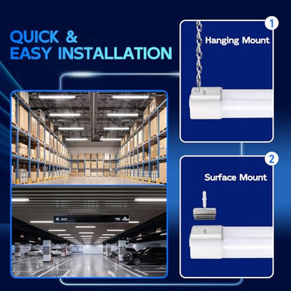 60W 4FT Linkable LED Shop Light for Garage (10 Count)