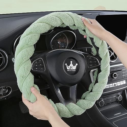 Luxury Fluffy Winter Car Steering Wheel Cover for Women Soft Warm Plush Cute Auto Accessories for Vehicle