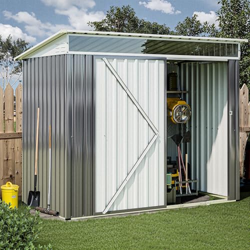 JY QAQA 6x4 FT Metal Outdoor Garden Storage Shed