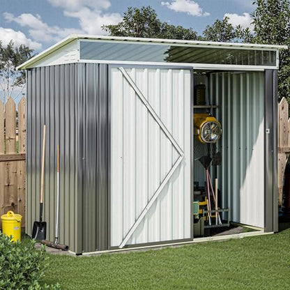 JY QAQA 6x4 FT Metal Outdoor Garden Storage Shed