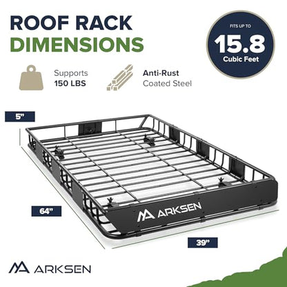 64" x 39" x 5" Roof Rack Cargo Basket with Extension