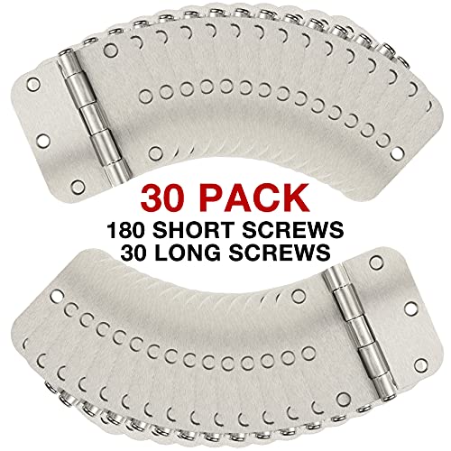 30 Pack Rounded Satin Door Hinges Brushed Nickel 3.5 Inch Interior 3 1 (30 Count)