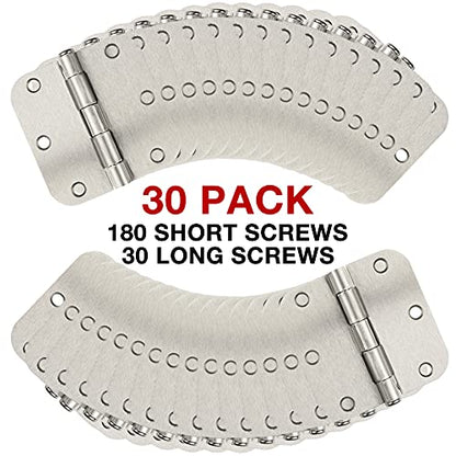 30 Pack Rounded Satin Door Hinges Brushed Nickel 3.5 Inch Interior 3 1 (30 Count)