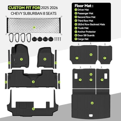 Floor Mat Set for 2025 2026 Chevy Suburban