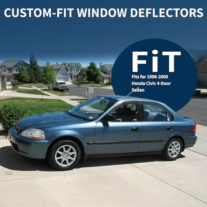 4PCS Rain Guards Window Visors Wind Deflector Fits for 1996