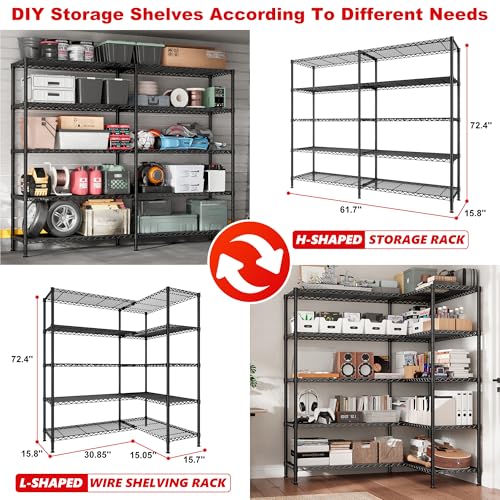 5 Tier Heavy Duty Metal Shelving